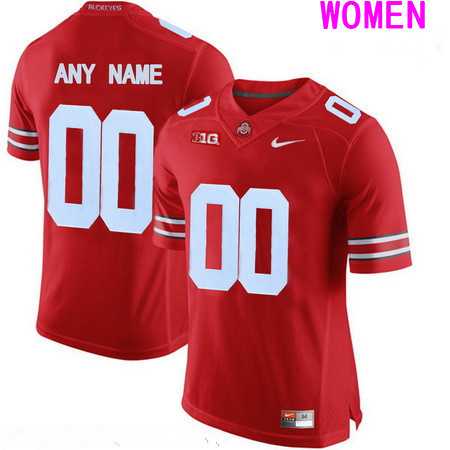 Women%27s Ohio State Buckeyes Customized College Football Nike Red Limited Jersey